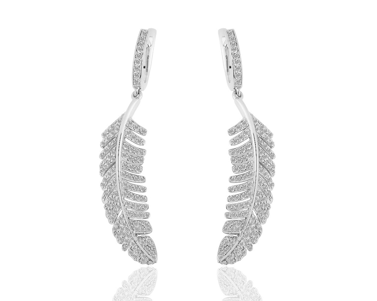 Золотые серьги с бриллиантами 2.02ct ЭПЛ Якутские бриллианты 051218/3