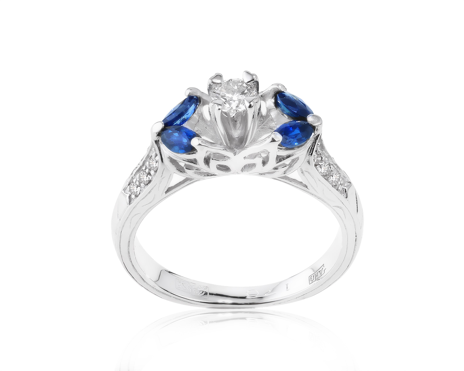 Притягательное золотое кольцо с сапфирами 0.40ct 190422/7