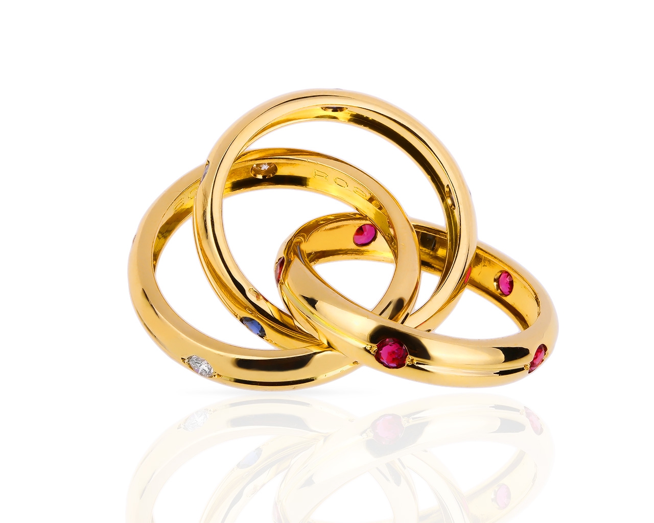 Удивительное золотое кольцо Trinity De Cartier