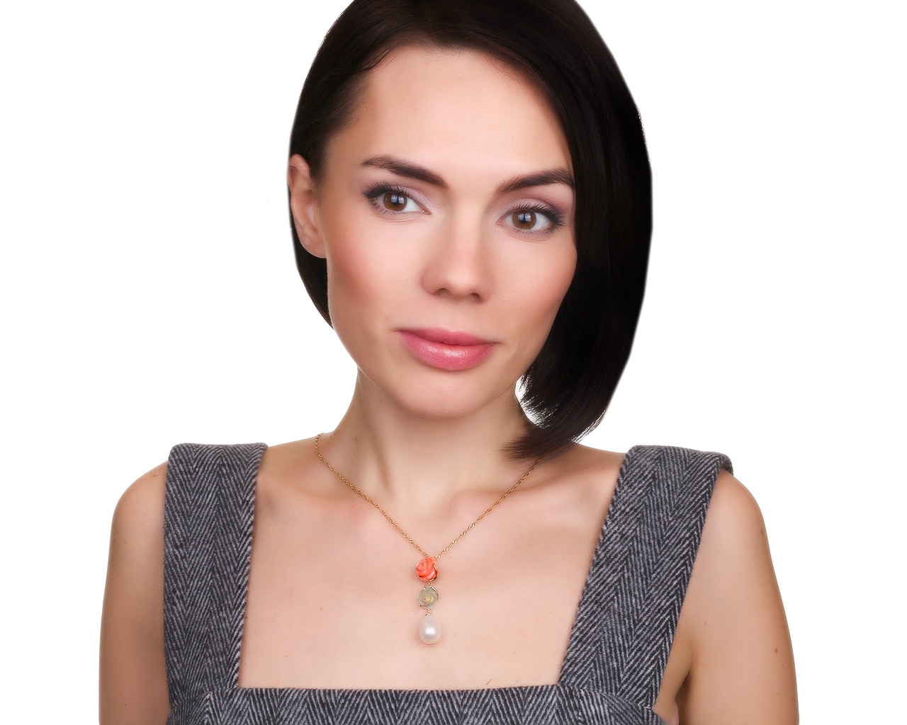 Изумительный золотой кулон с жемчугом