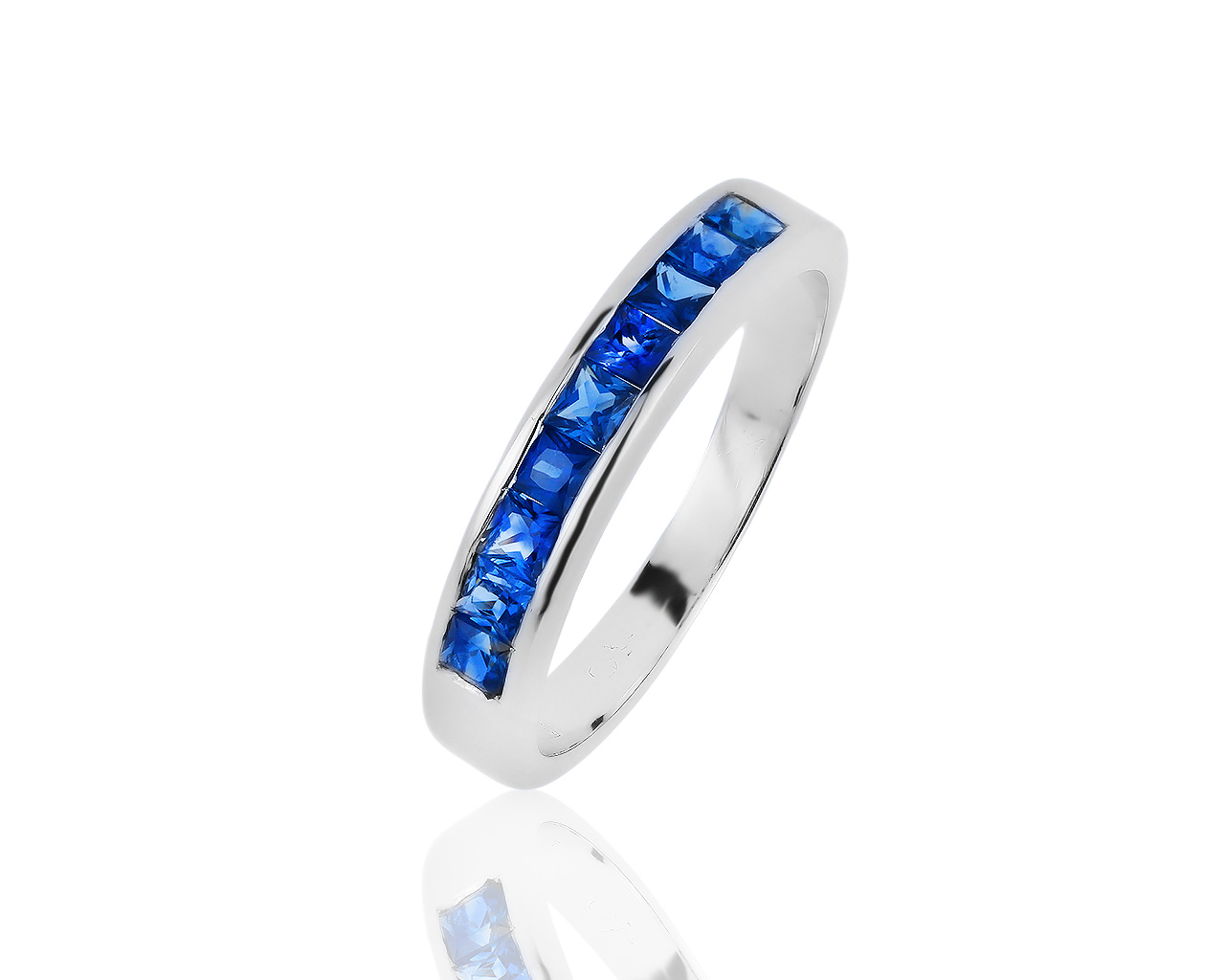 Волшебное золотое кольцо с сапфирами 0.87ct 090819/7