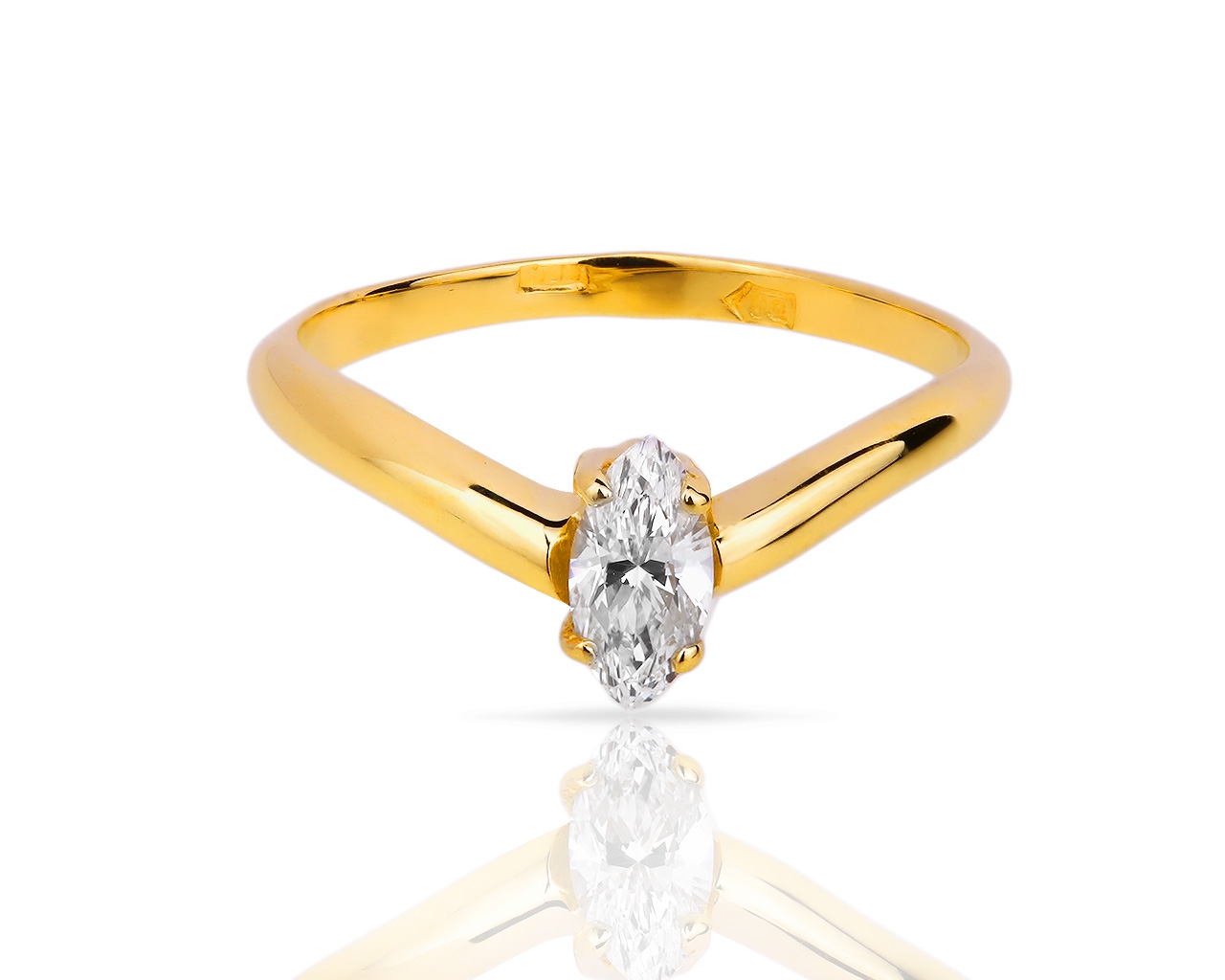 Золотое кольцо с бриллиантом 0.22ct 100418/39