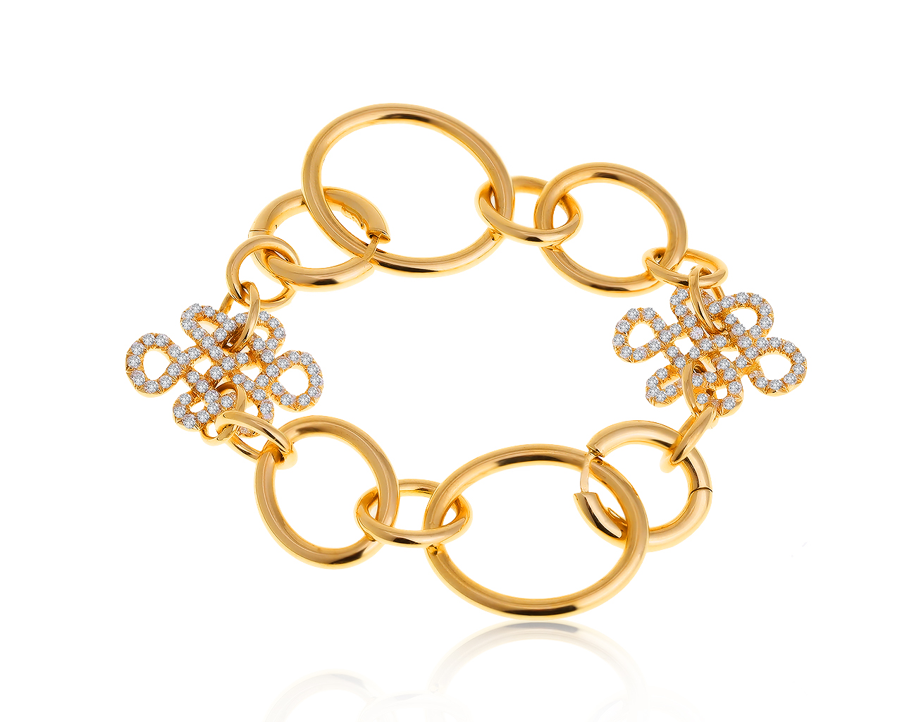 Оригинальные золотые серьги-браслет с бриллиантами 3.24ct H.Stern Diane Von Furstenberg