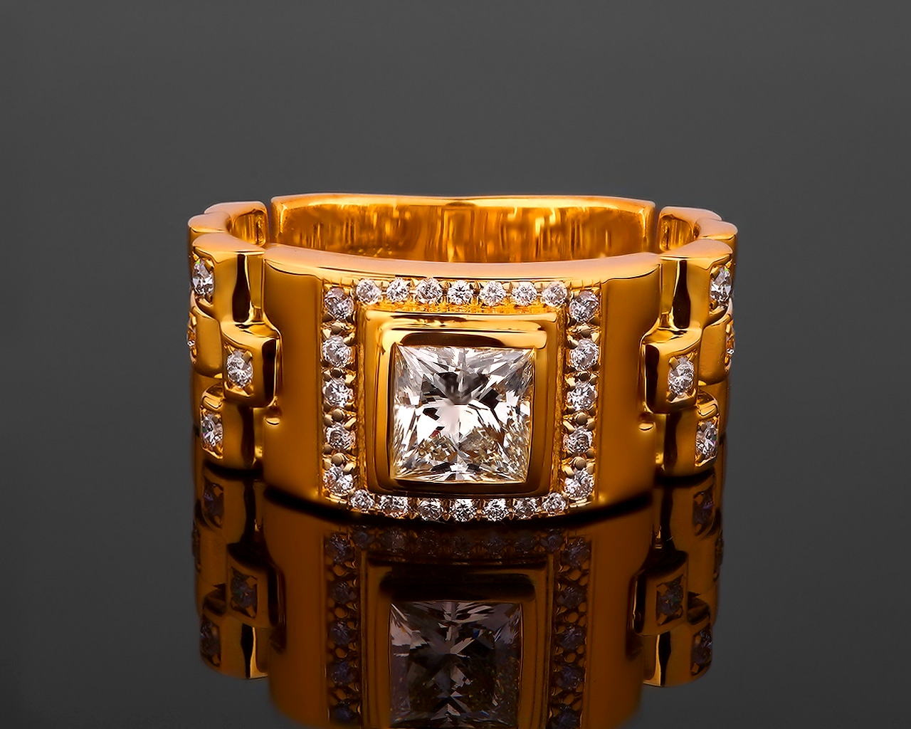 Подвижное золотое кольцо с бриллиантами 1.33ct 231117/9