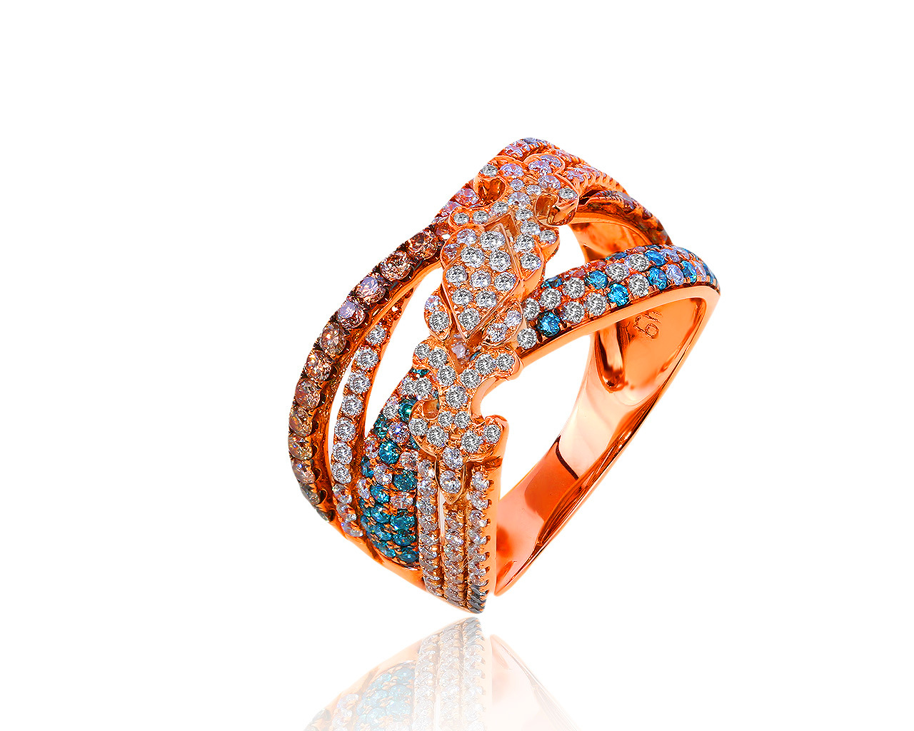 Шикарное золотое кольцо с бриллиантами 1.49ct