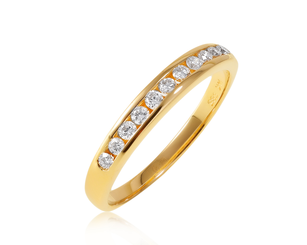 Красивое золотое кольцо с бриллиантами 0.23ct