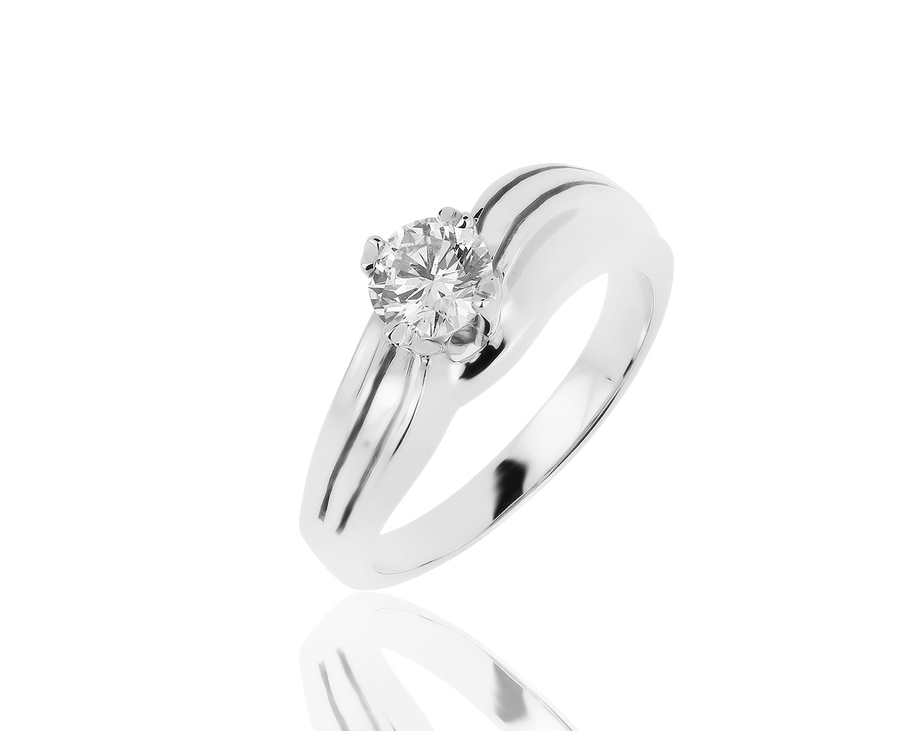 Интересное золотое кольцо с бриллиантом 0.60ct 210919/1