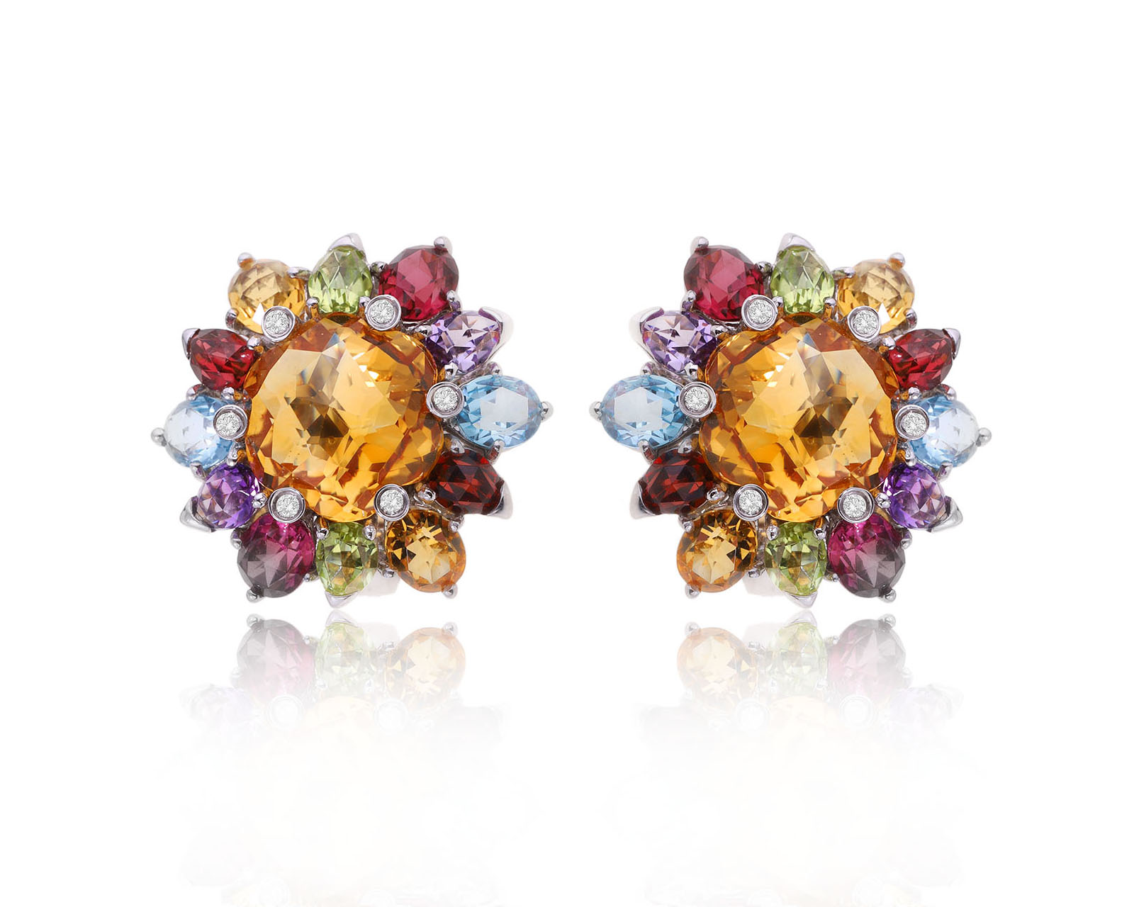 Золотые серьги с цветными камнями 13.25ct 250824/22