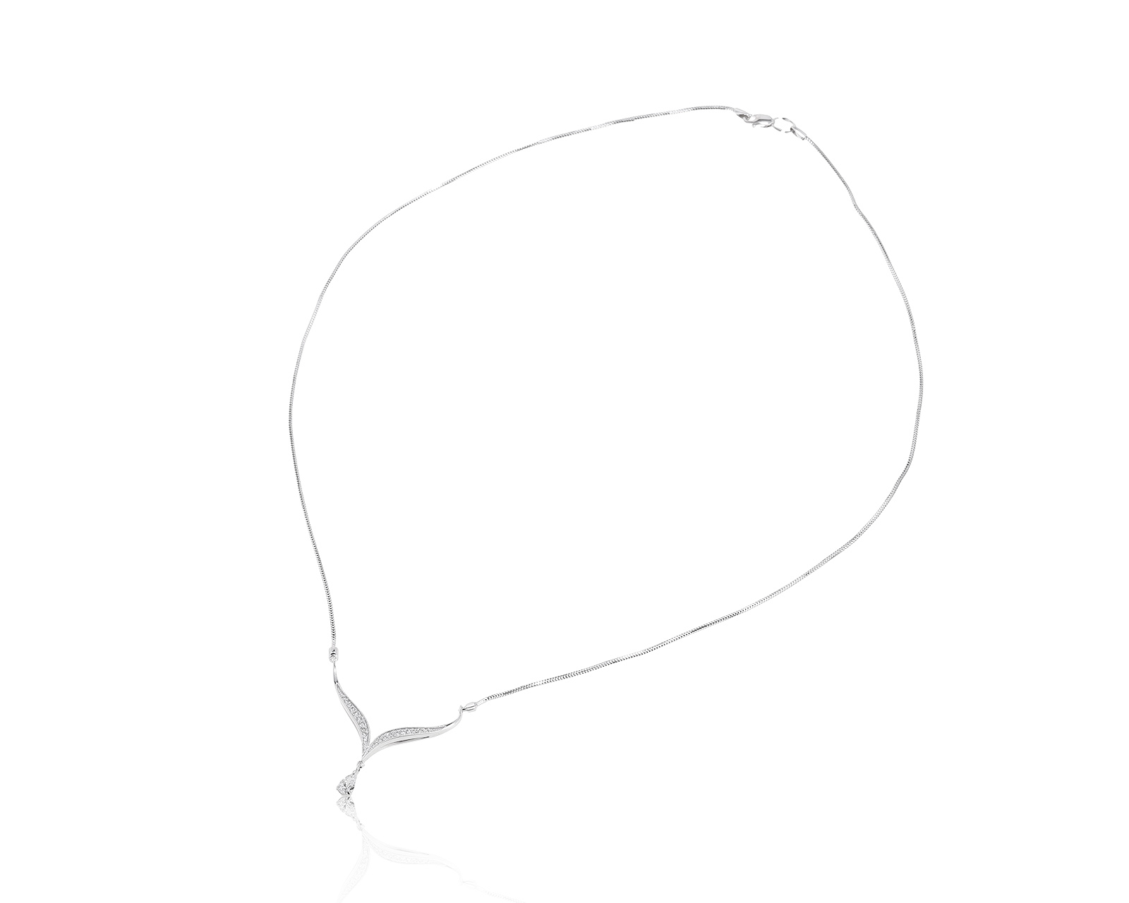 Достойное золотое колье с бриллиантами 0.30ct