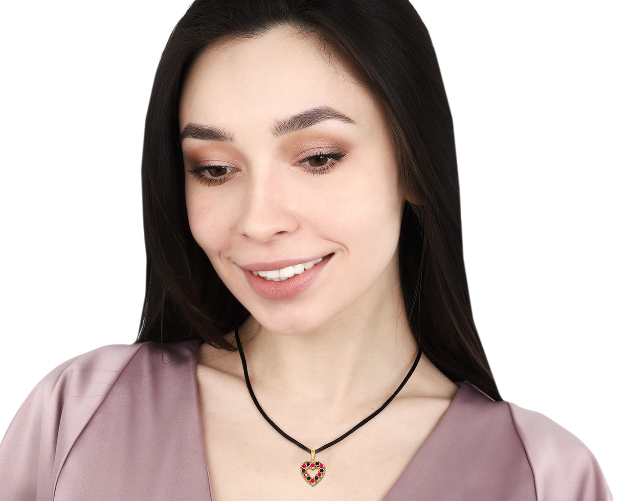 Романтичный золотой кулон с рубинами 0.61ct