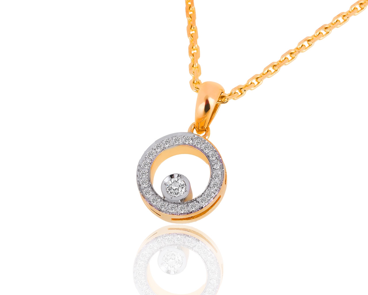 Золотая подвеска с бриллиантами 0.17ct 030918/4