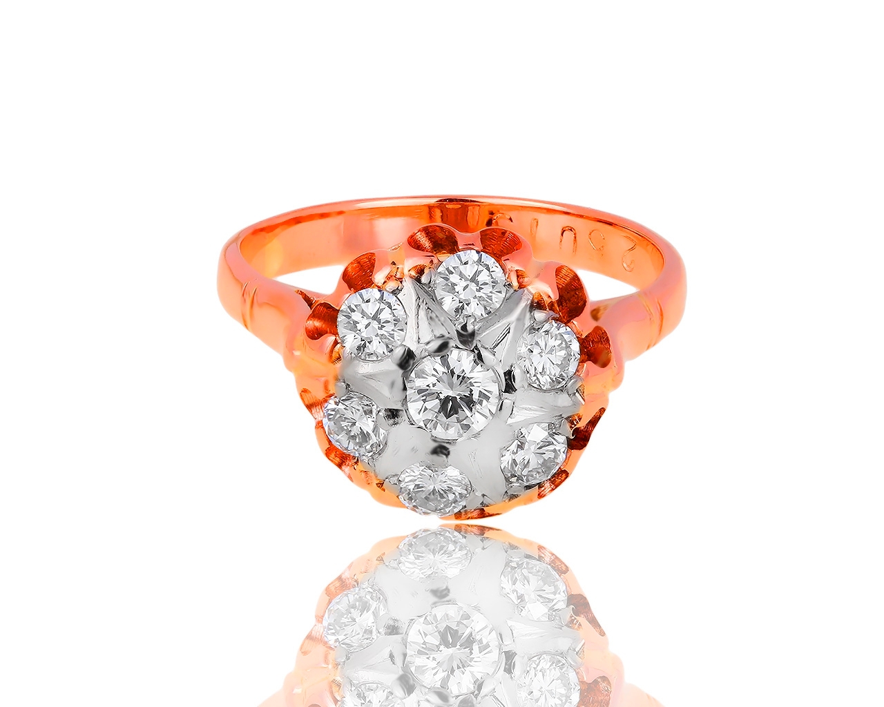 Советское золотое кольцо с бриллиантами 0.68ct 240619/4