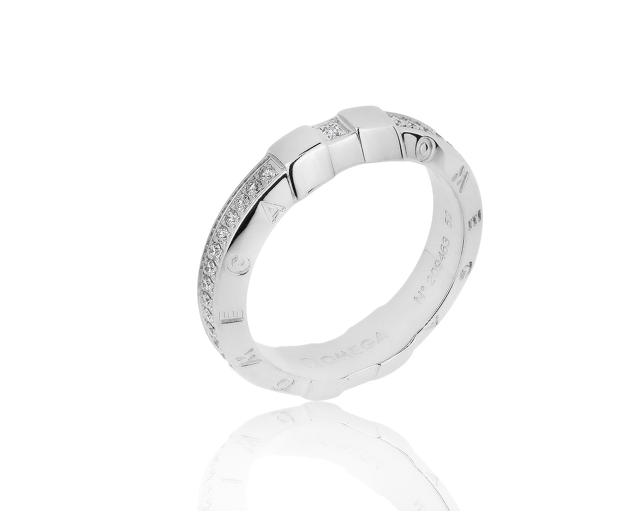 Оригинальное золотое кольцо с бриллиантами 0.48ct Omega