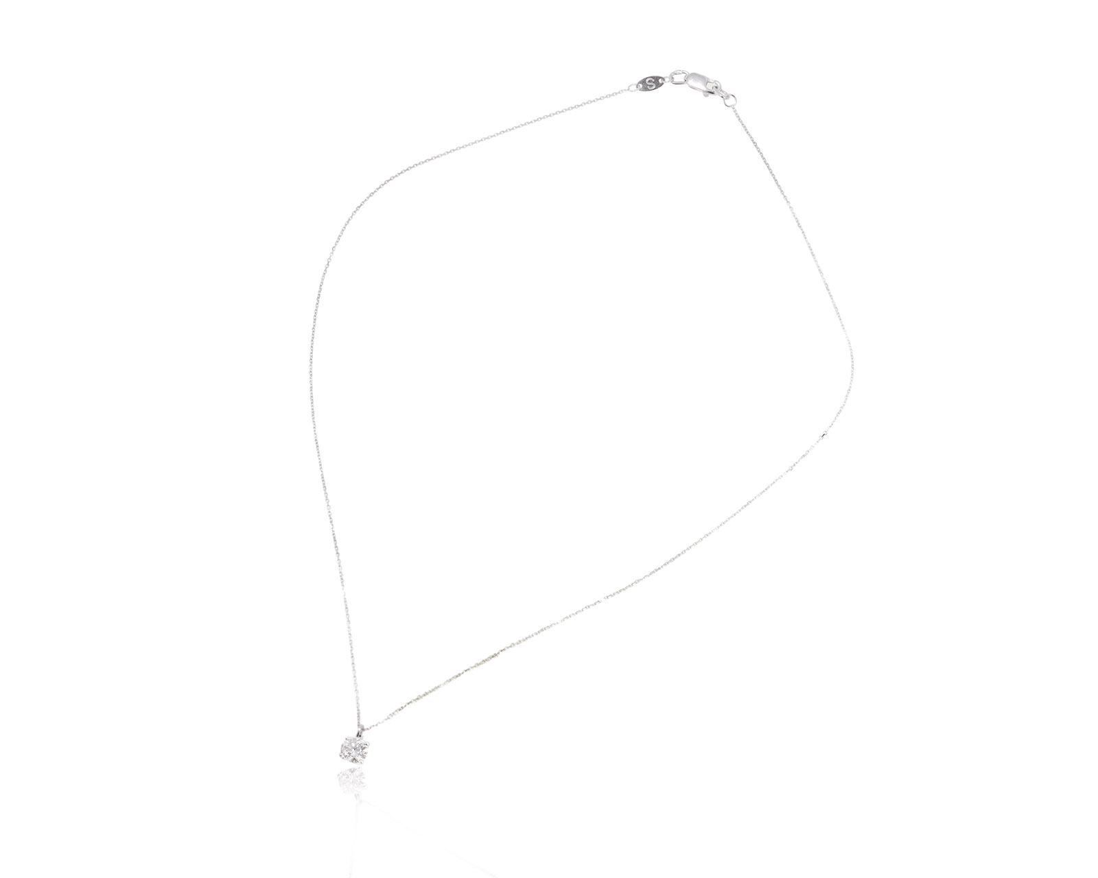 Золотое колье с бриллиантом 0.40ct