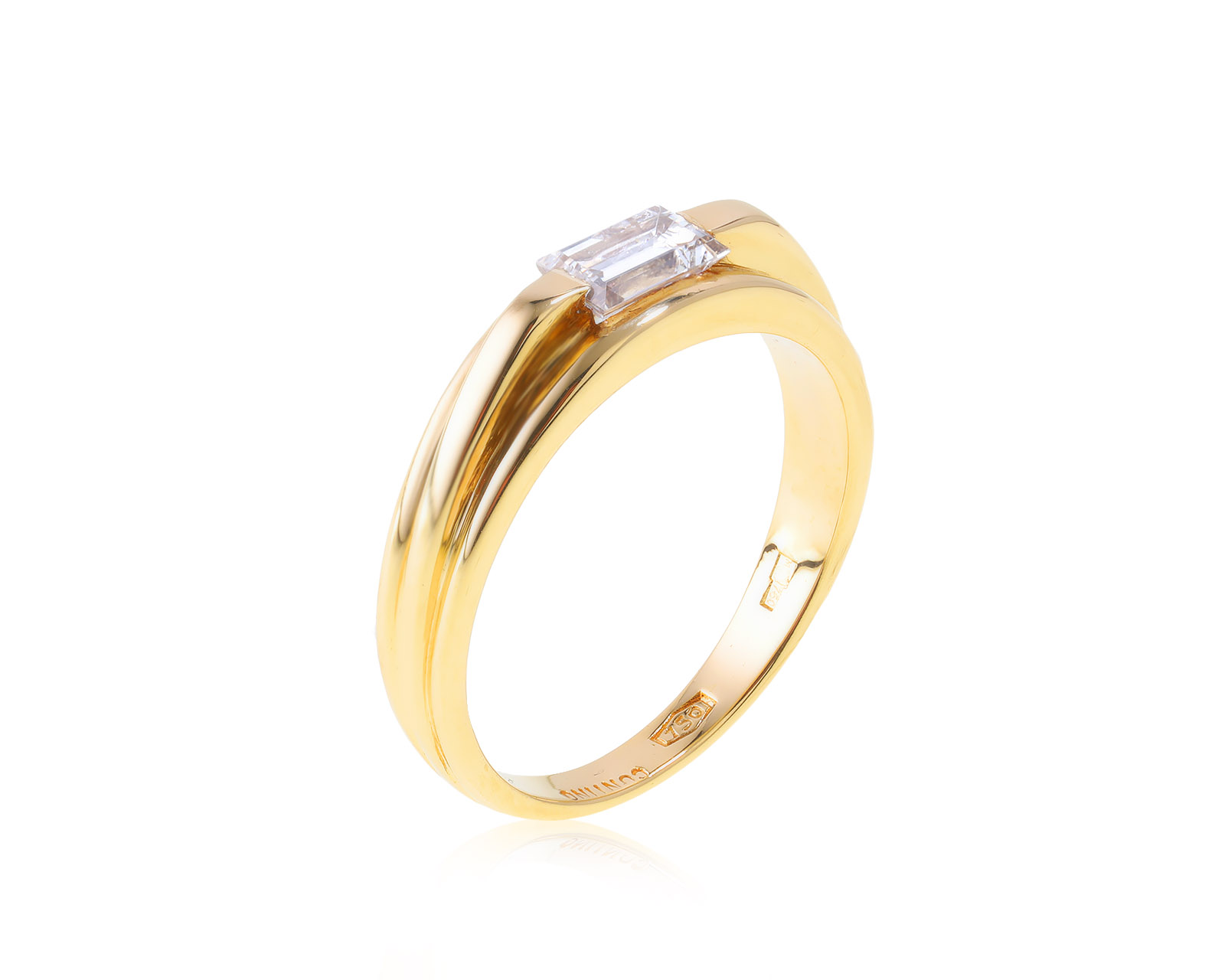 Изысканное золотое кольцо с бриллиантом 0.37ct