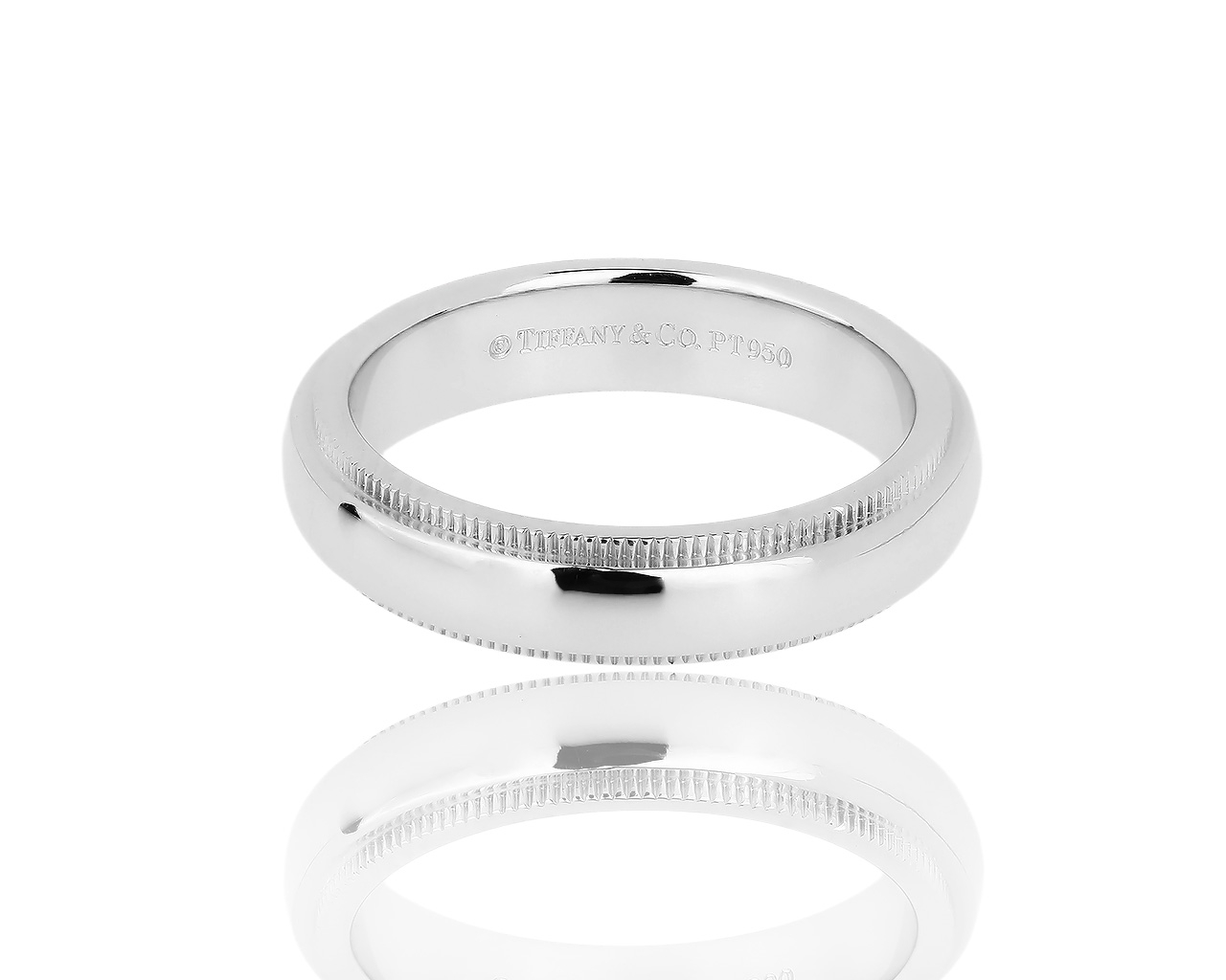 Идеальное платиновое кольцо Tiffany&Co Millgrain 250718/14