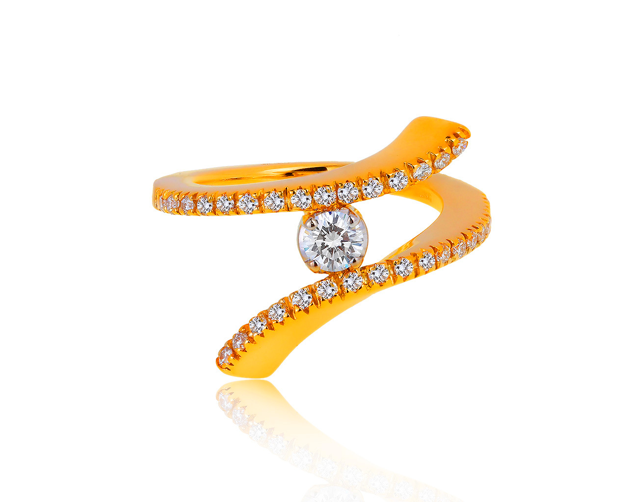 Оригинальное золотое кольцо с бриллиантами 0.44ct Damiani Eden 160419/15