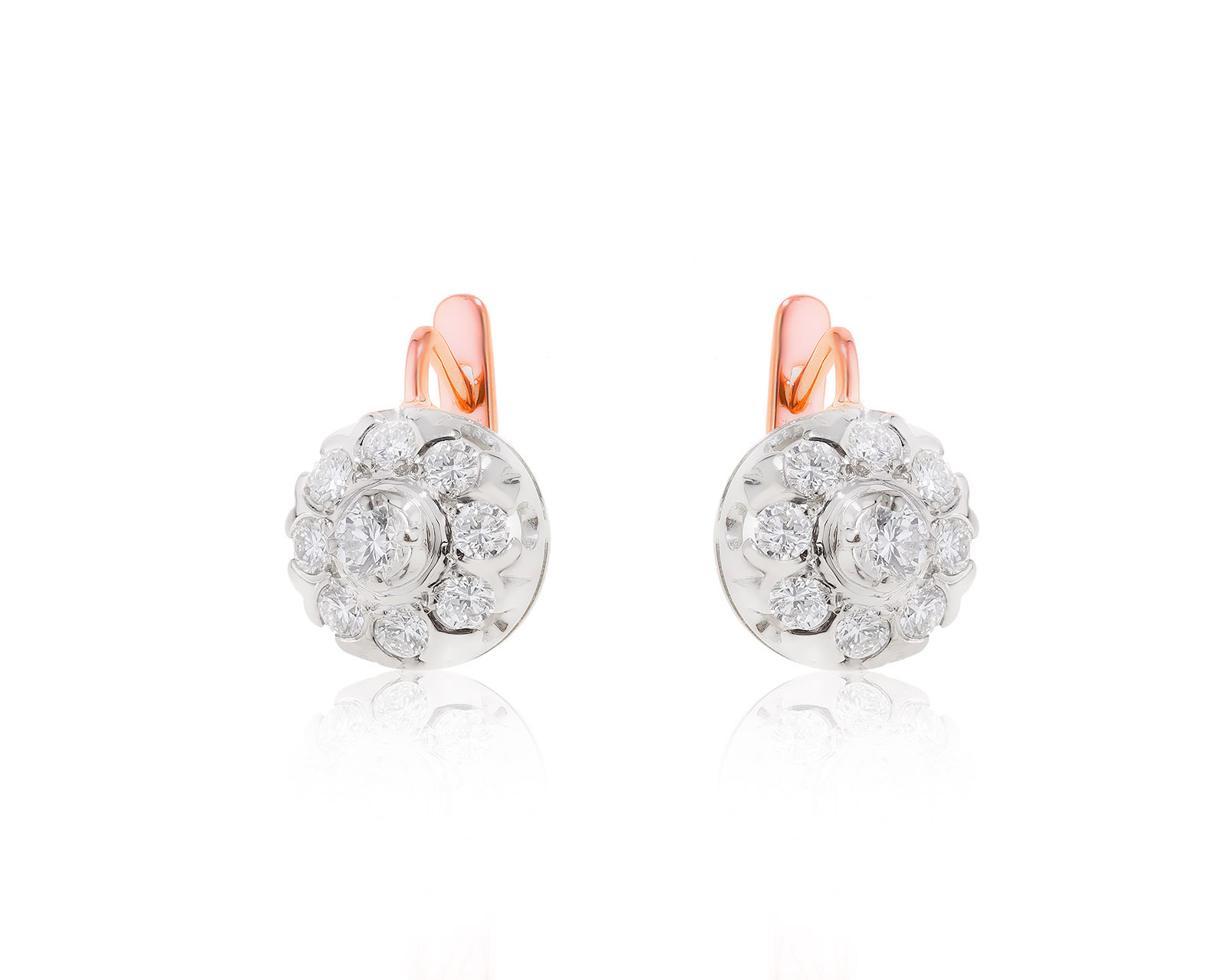 Винтажные золотые серьги с бриллиантами 1.07ct СССР