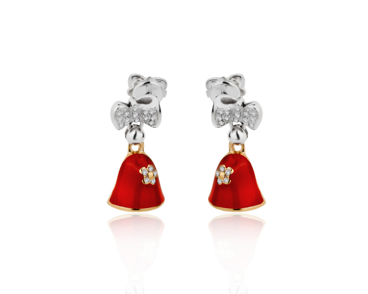 Оригинальные золотые серьги с бриллиантами 0.22ct Aaron Basha 090320/7