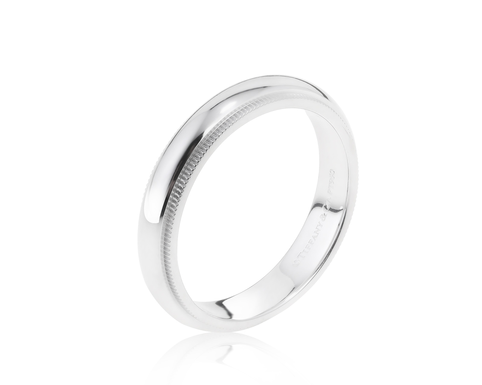 Оригинальное платиновое кольцо Tiffany&Co Milgrain
