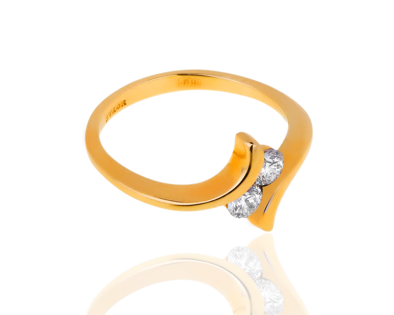 Золотое кольцо с бриллиантами 0.36ct