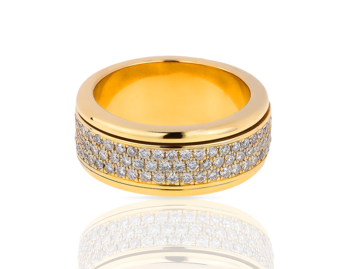 Вращающееся золотое кольцо с бриллиантами 1.57ct