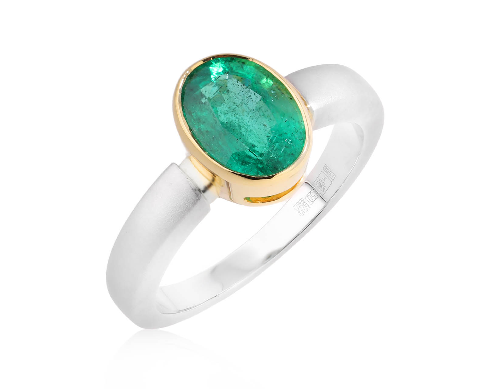 Золотое кольцо с изумрудом Замбия 1.74ct Evgeny Matveev 070825/Б192