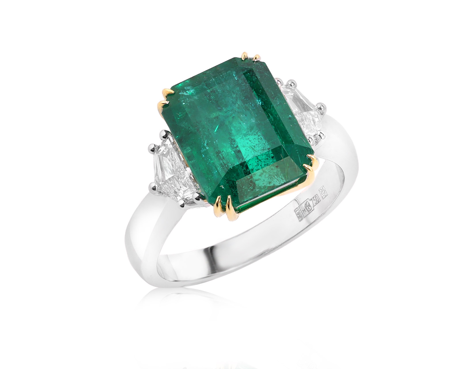 Золотое кольцо с изумрудом Замбия 6.73ct Evgeny Matveev 230426/Б306