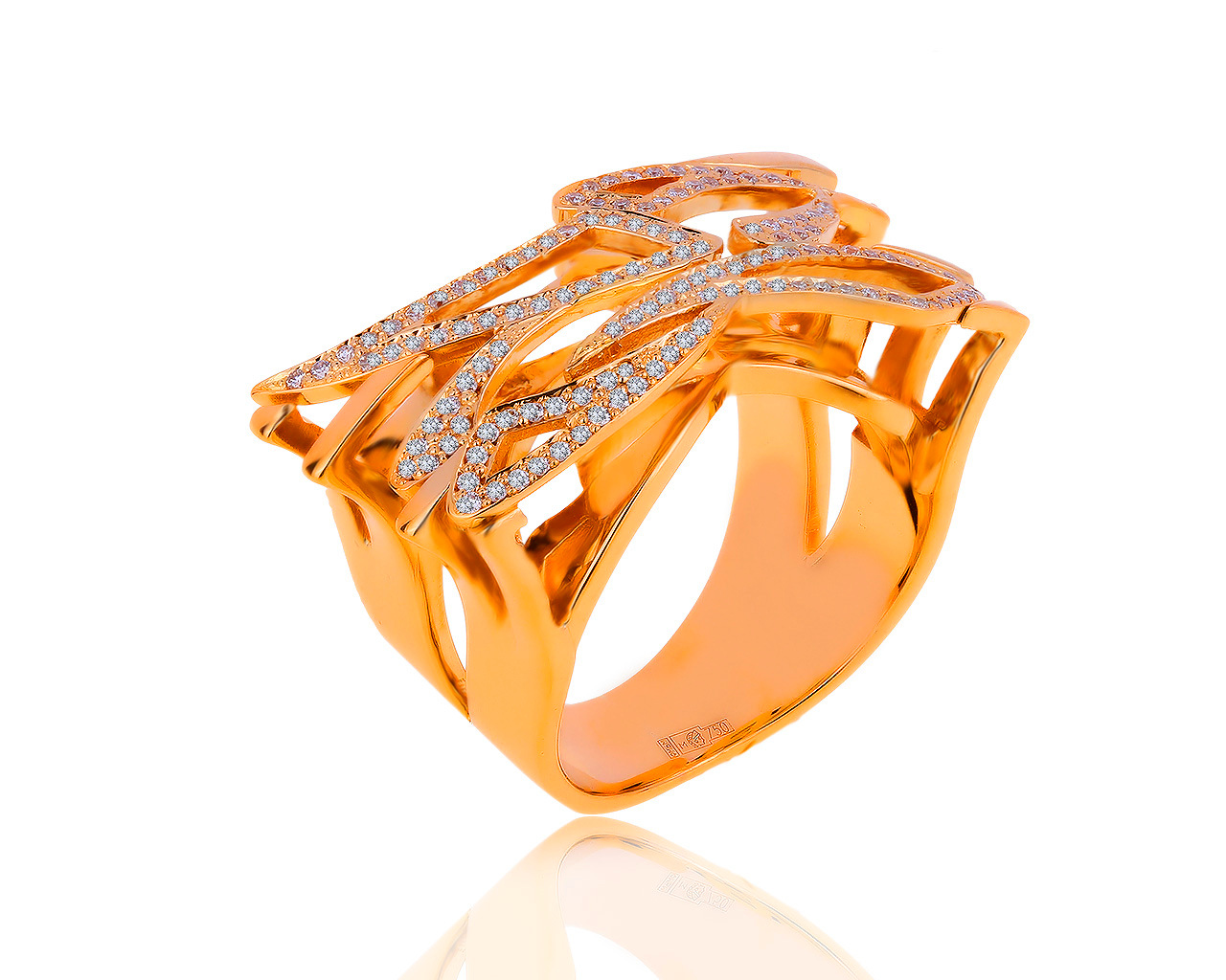 Оригинальное золотое кольцо с бриллиантами 0.40ct Casa Gi