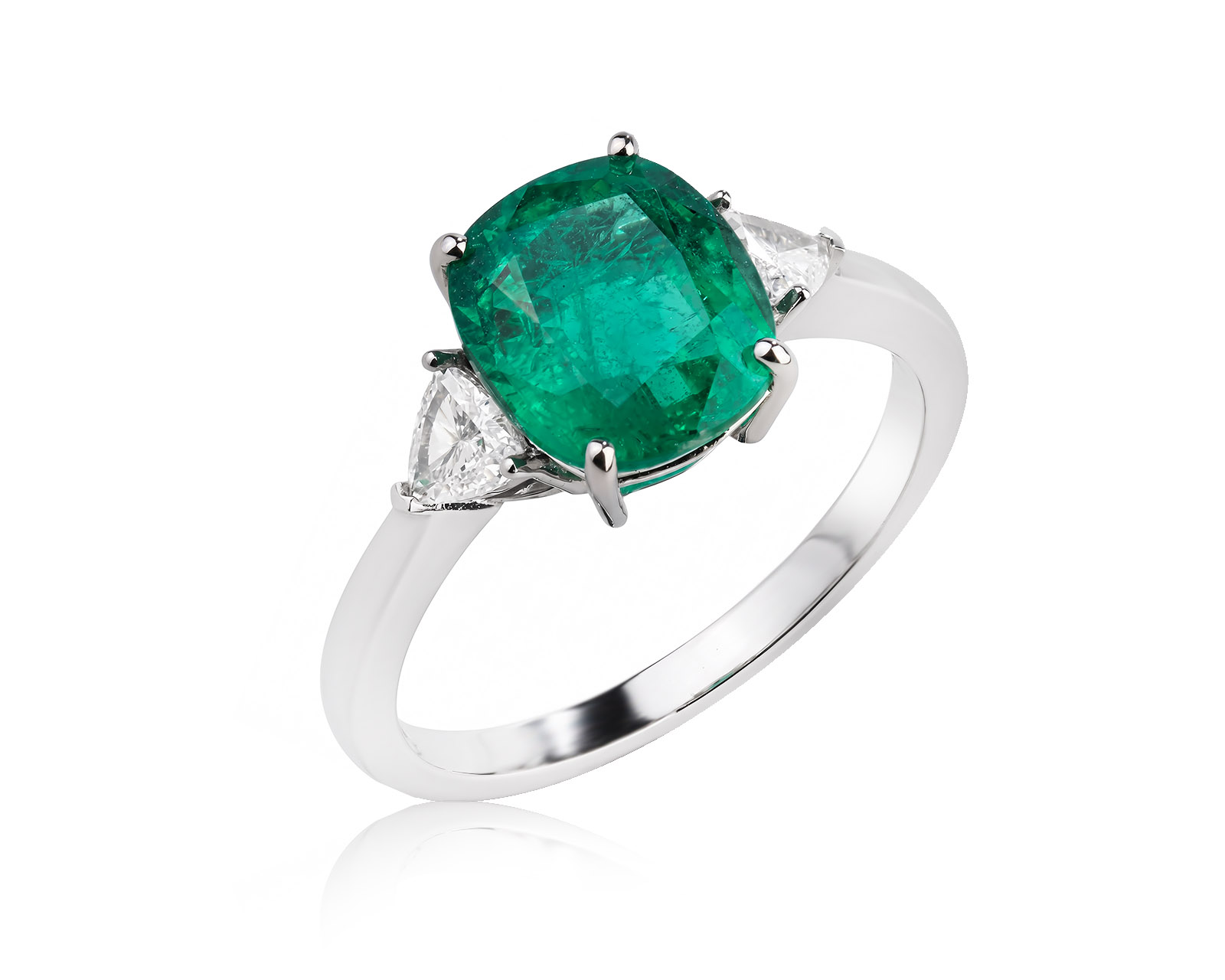 Платиновое кольцо с изумрудом Замбия 2.54ct Evgeny Matveev 290726/Б329