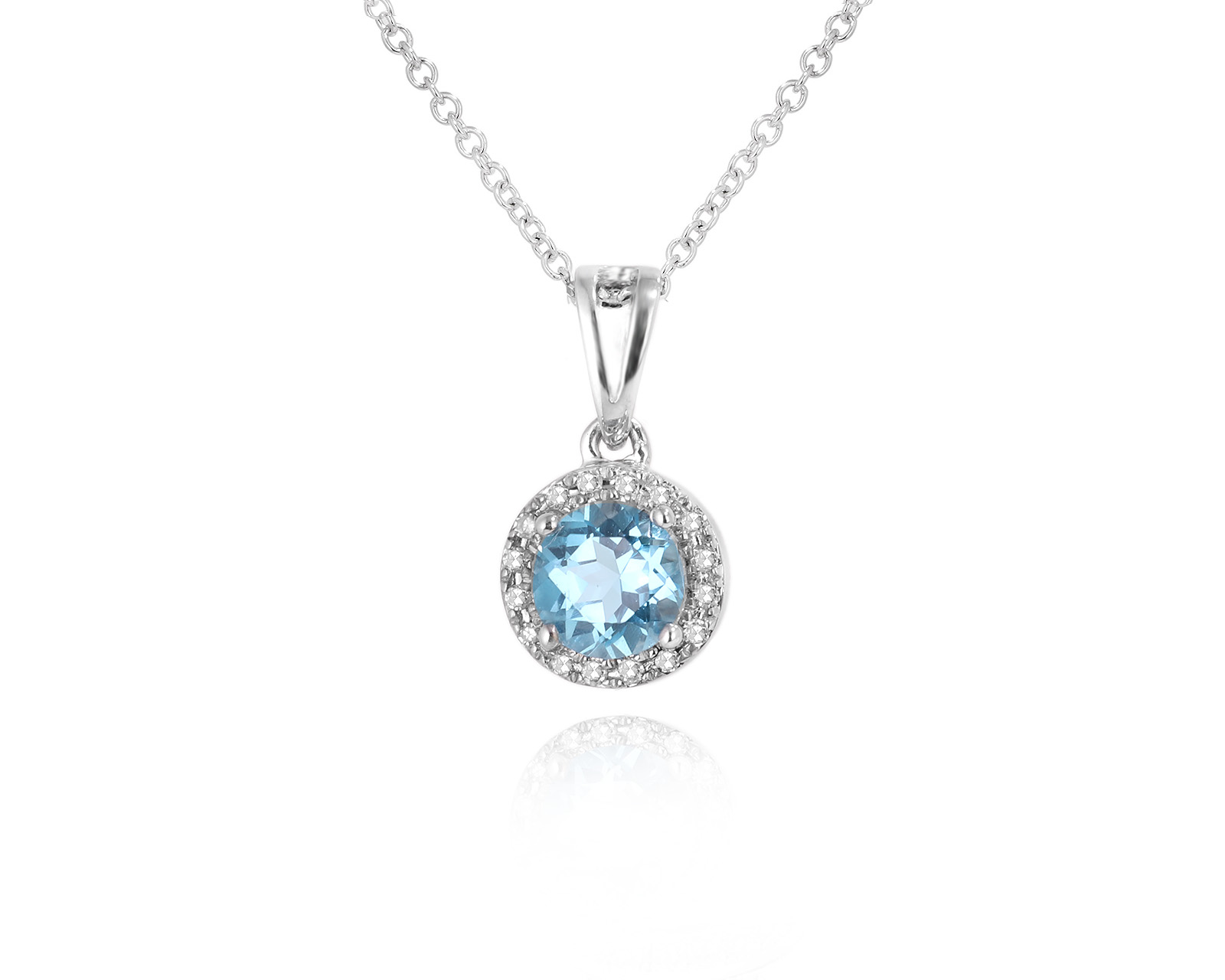 Золотой кулон с топазом 0.61ct и бриллиантами 0.04ct 260724/12