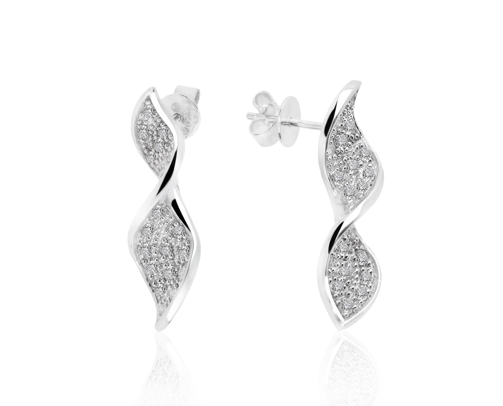 Роскошные золотые серьги с бриллиантами 0.42ct 040921/16