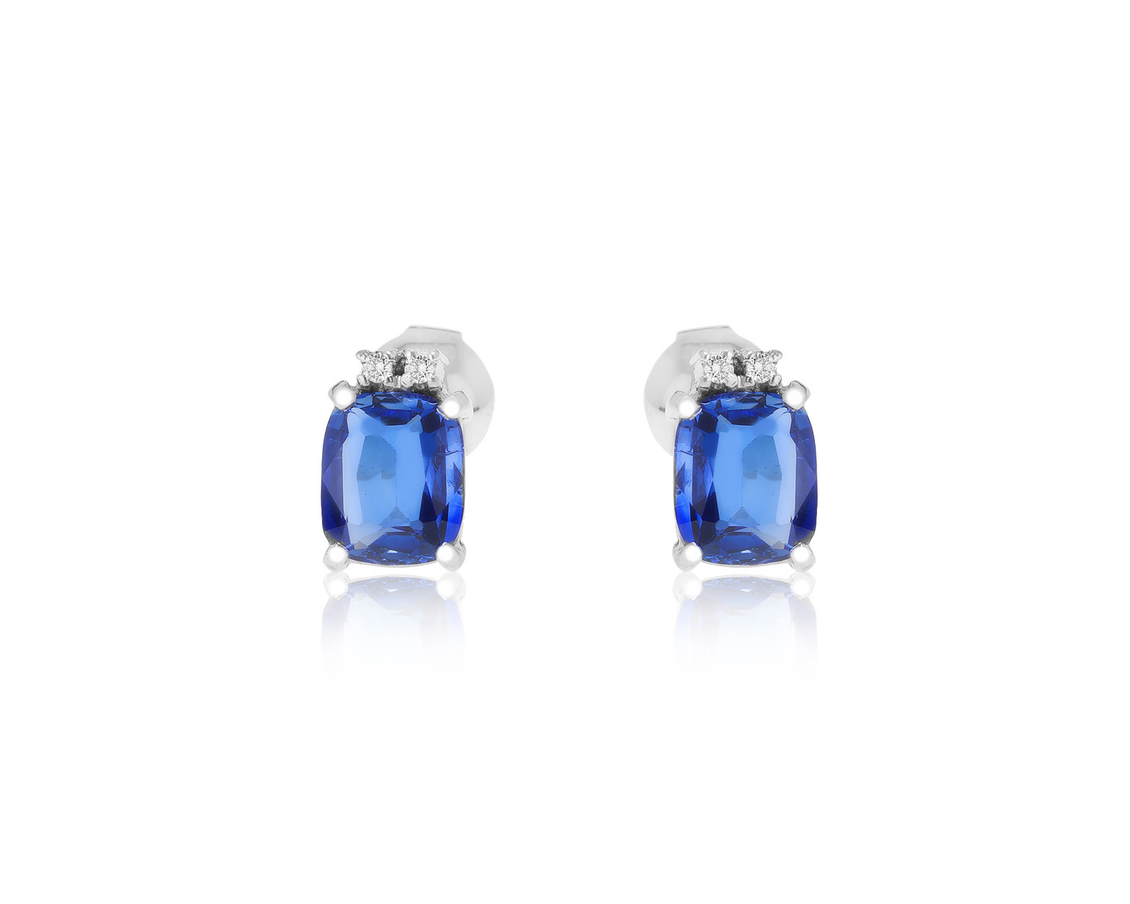 Притягательные золотые серьги с сапфирами 3.85ct