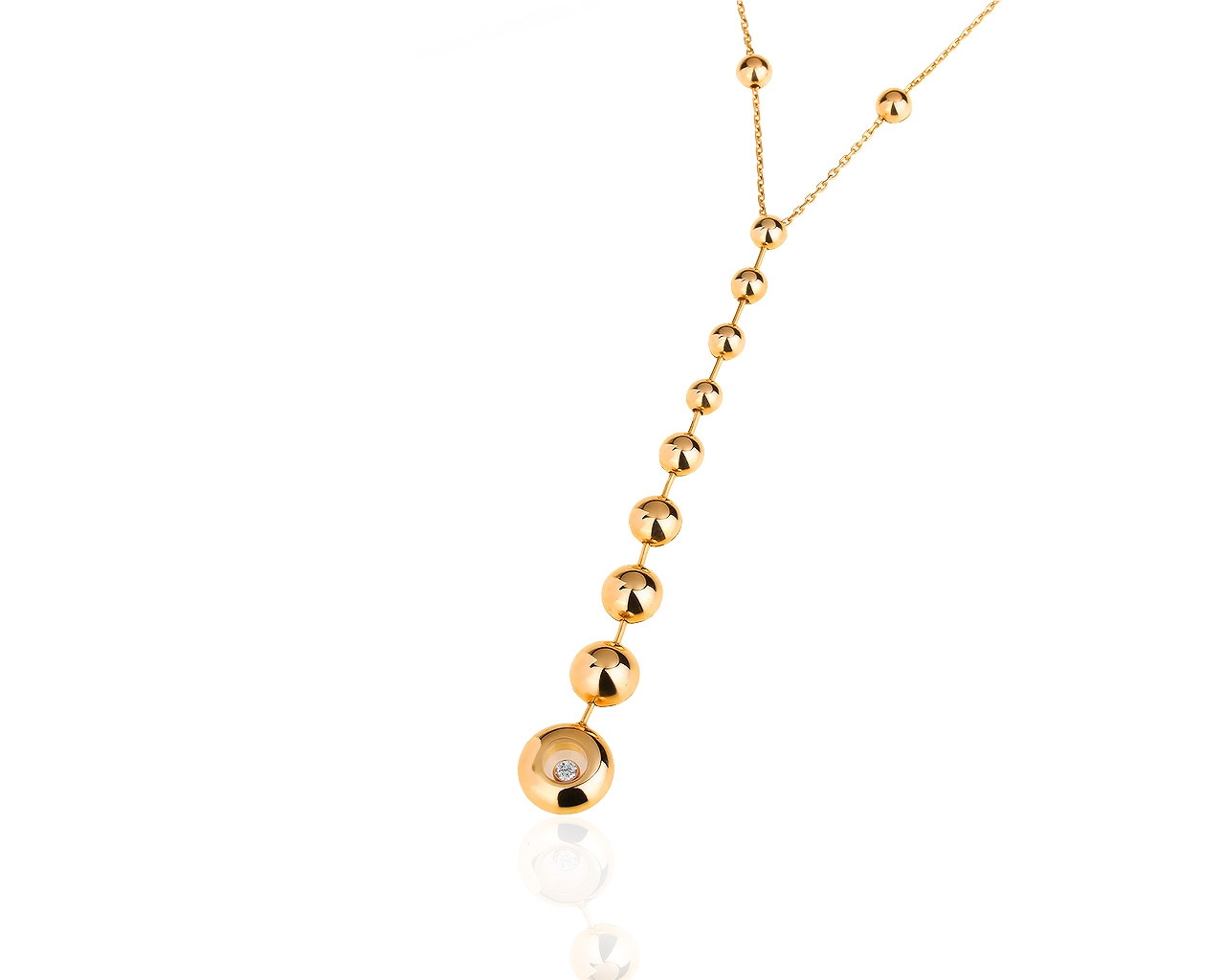 Золотое колье с бриллиантом 0.10ct Chopard Happy Diamods 241117/6