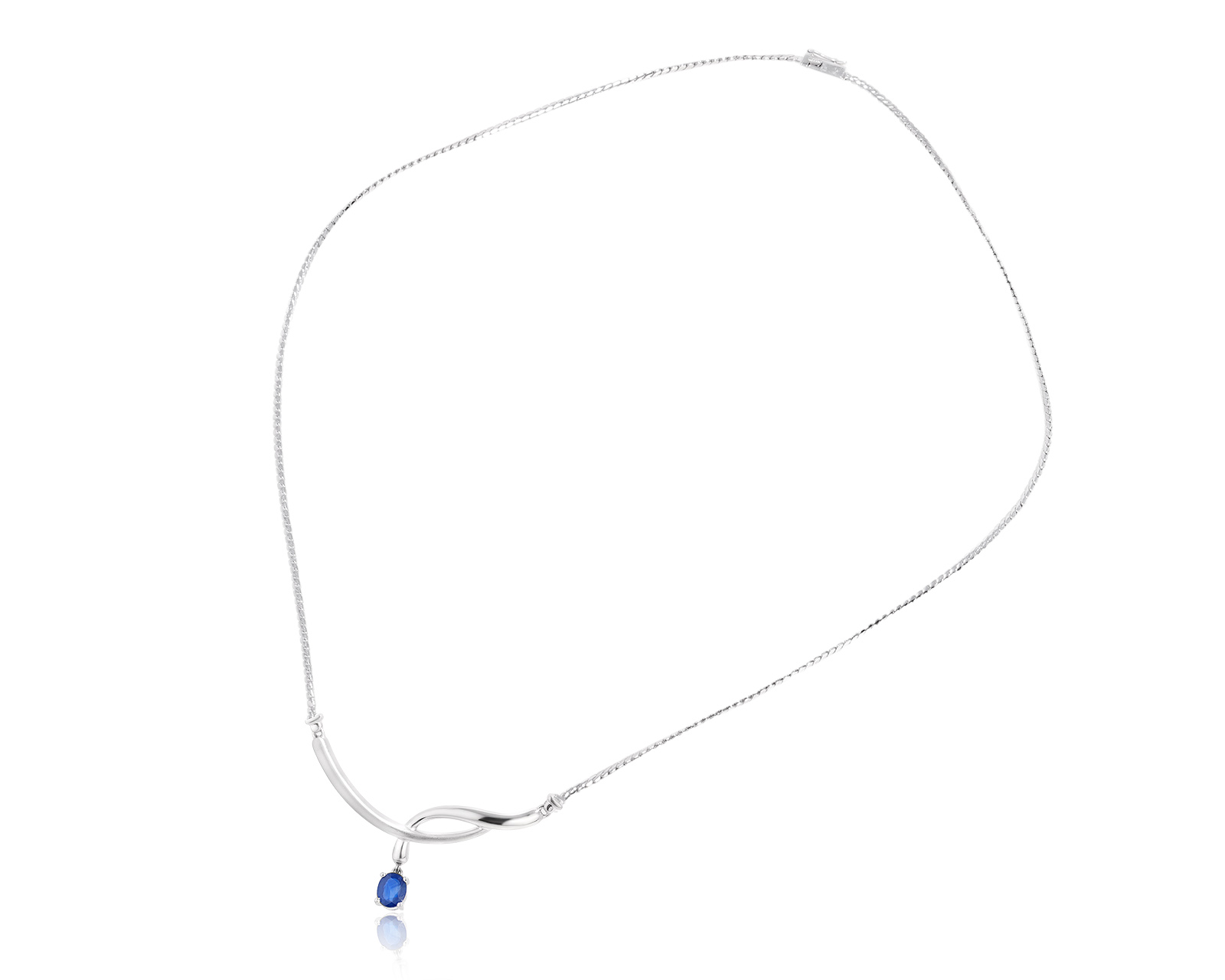 Платиновое колье с сапфиром 0.57ct