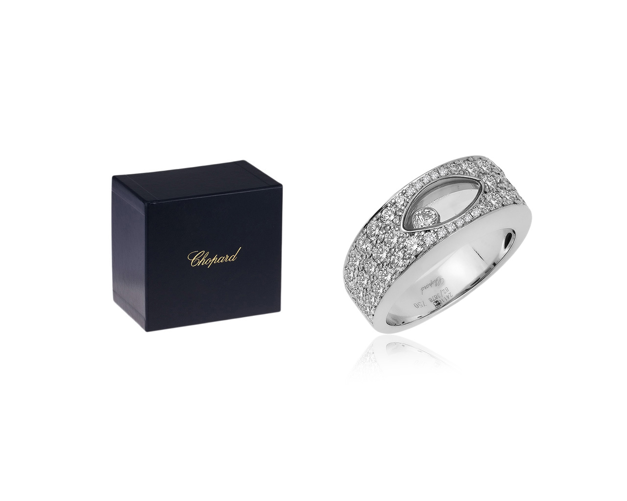 Оригинальное золотое кольцо с бриллиантами 1.70ct Chopard