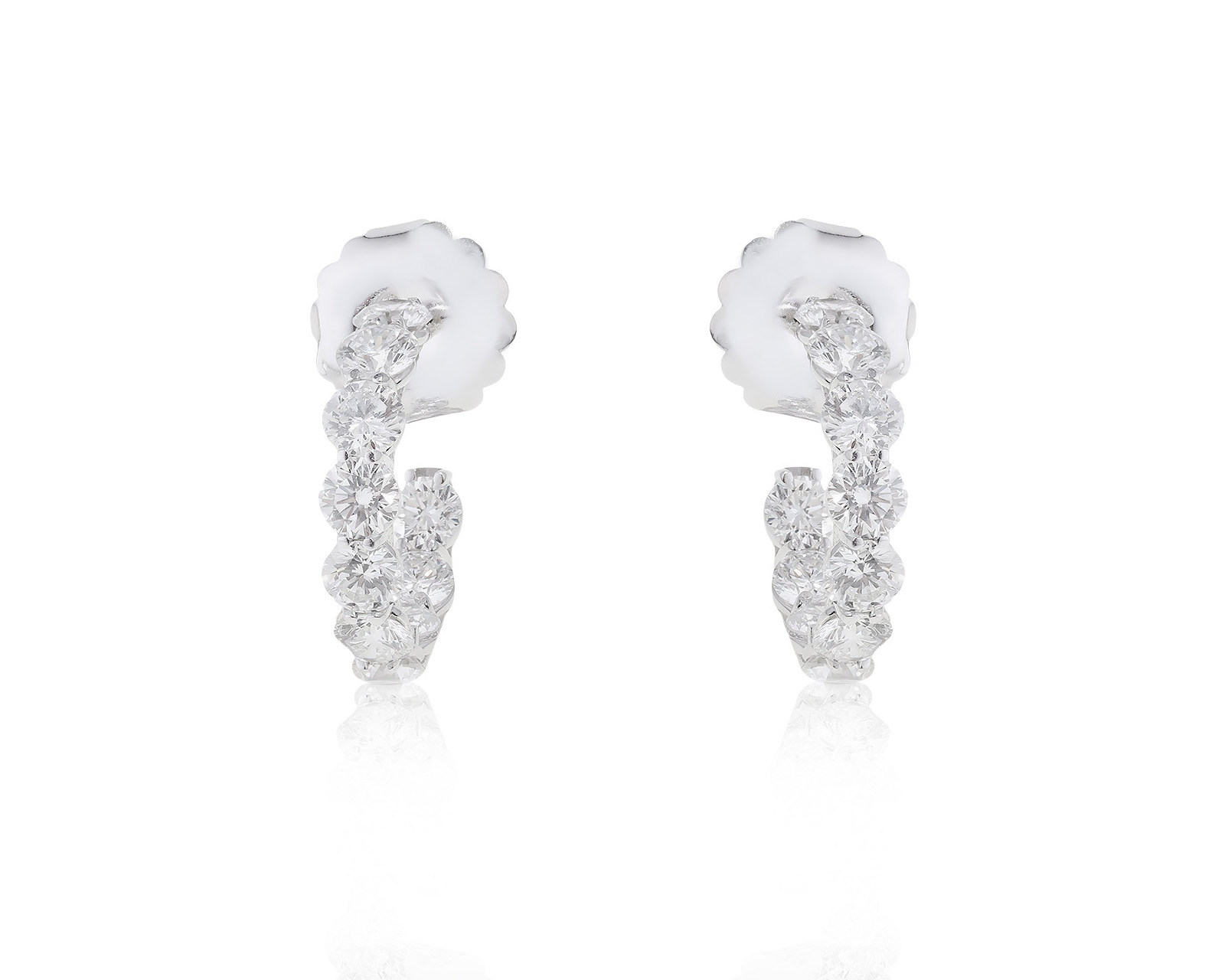 Золотые серьги с бриллиантами 3.68ct