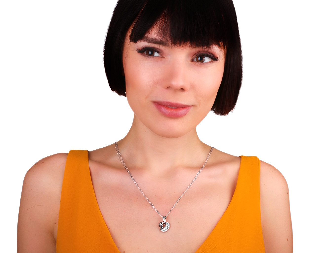 Романтичная золотая подвеска с бриллиантами 0.20ct