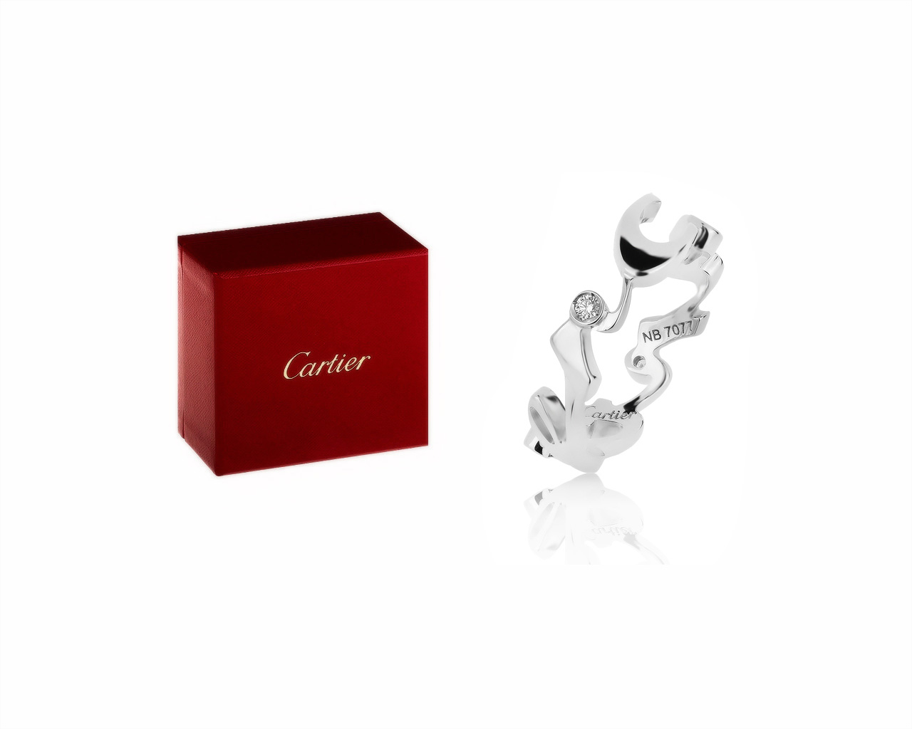 Оригинальное золотое кольцо с бриллиантами 0.05ct Cartier