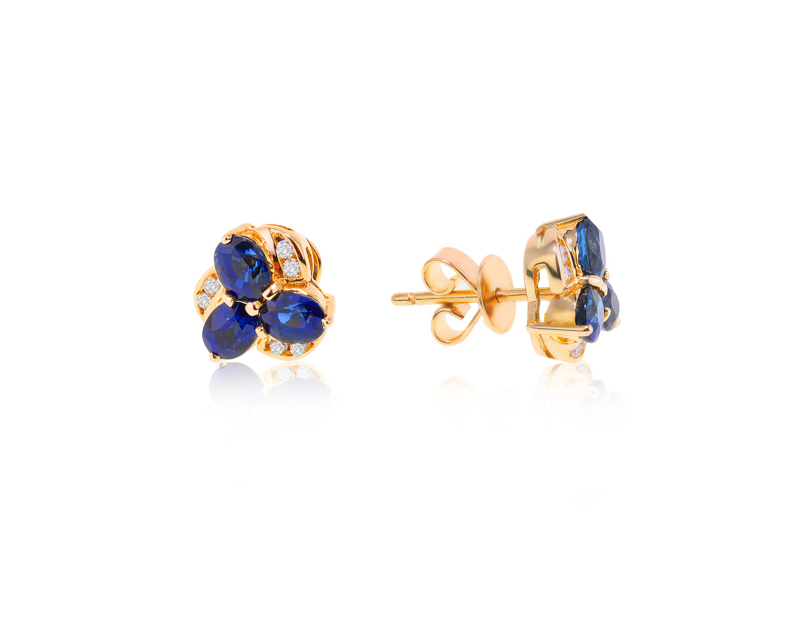 Золотые серьги с сапфирами 1.54ct 130723/13