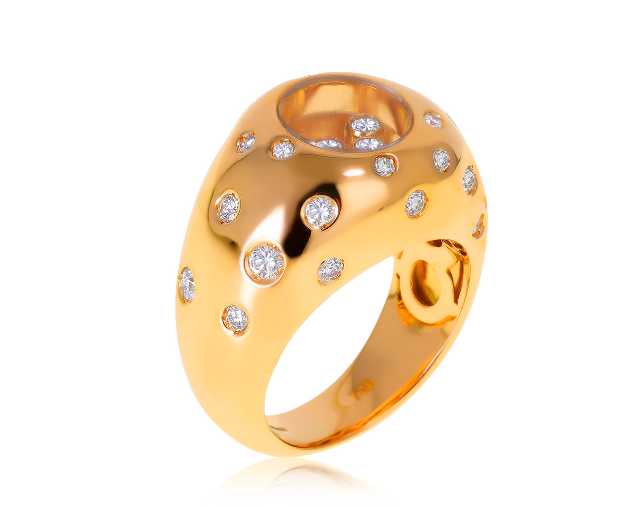 Оригинальное золотое кольцо с бриллиантами 0.82ct Chopard