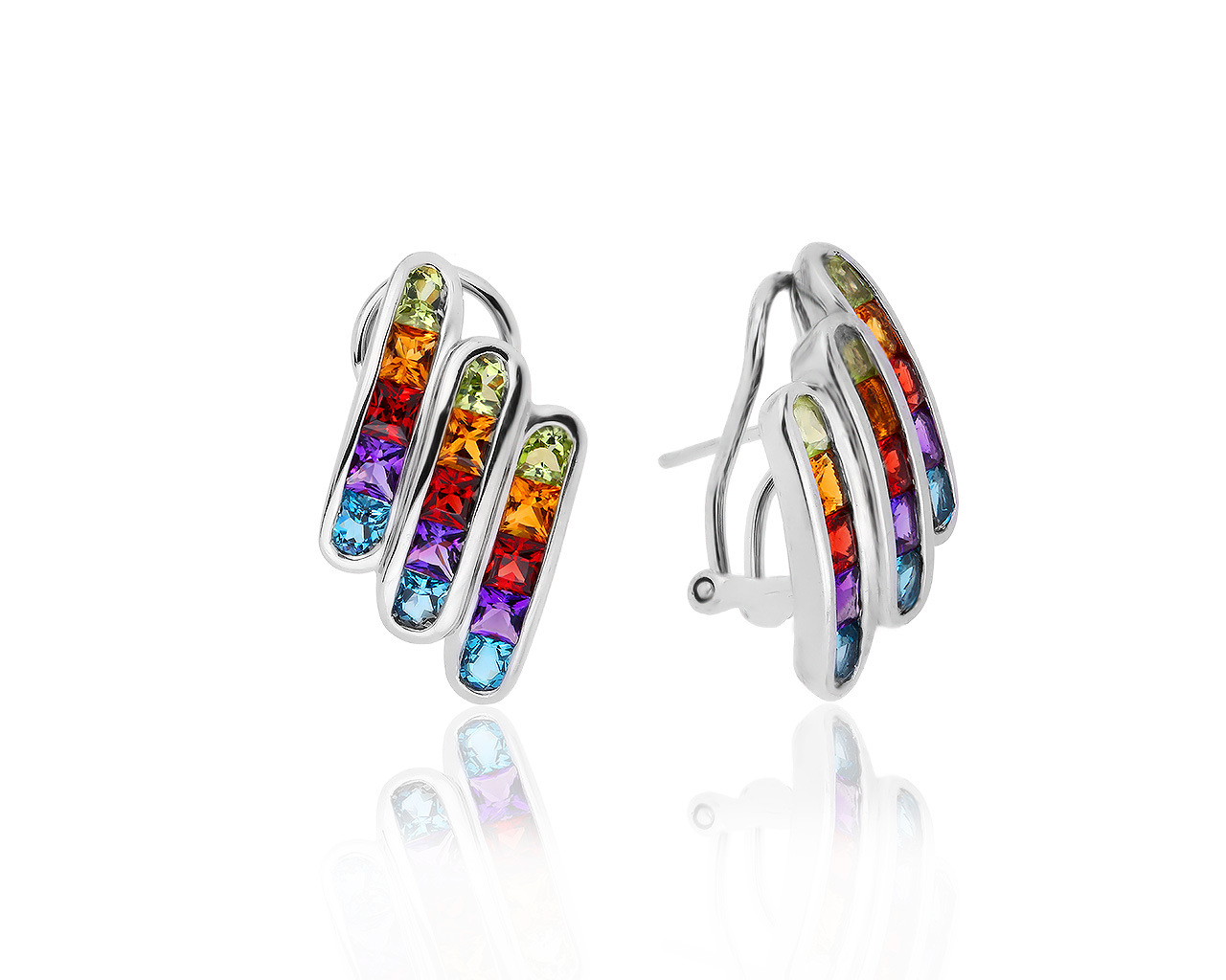 Оригинальные золотые серьги с цветными камнями 8.21ct H.Stern