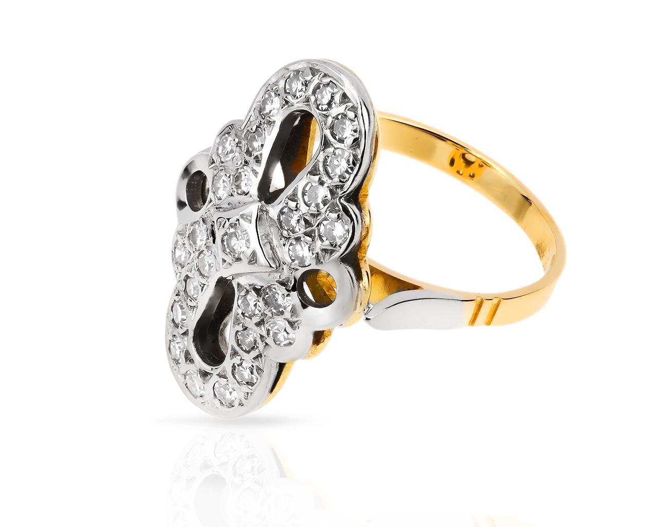 Классическое золотое кольцо с бриллиантами 0.50ct