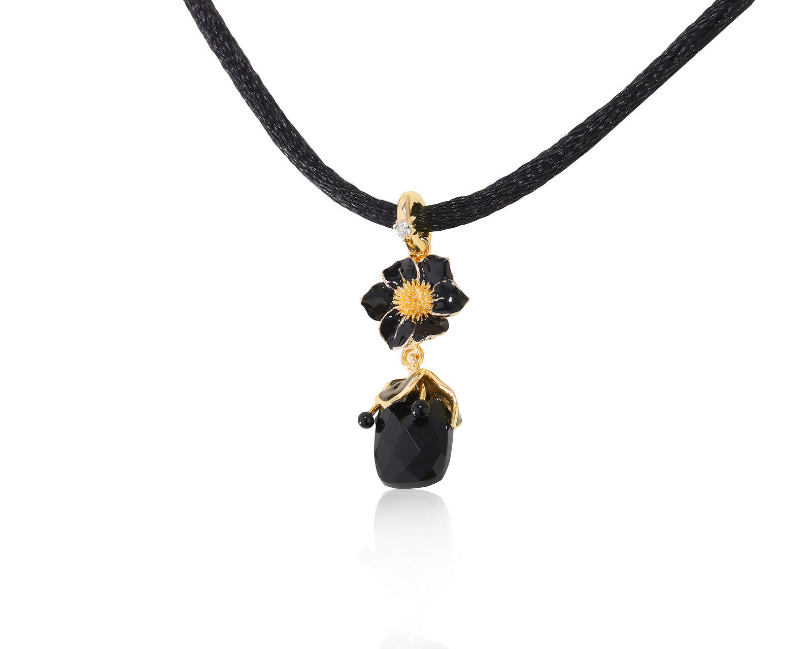 Оригинальный золотой кулон с эмалью Roberto Bravo 070722/2