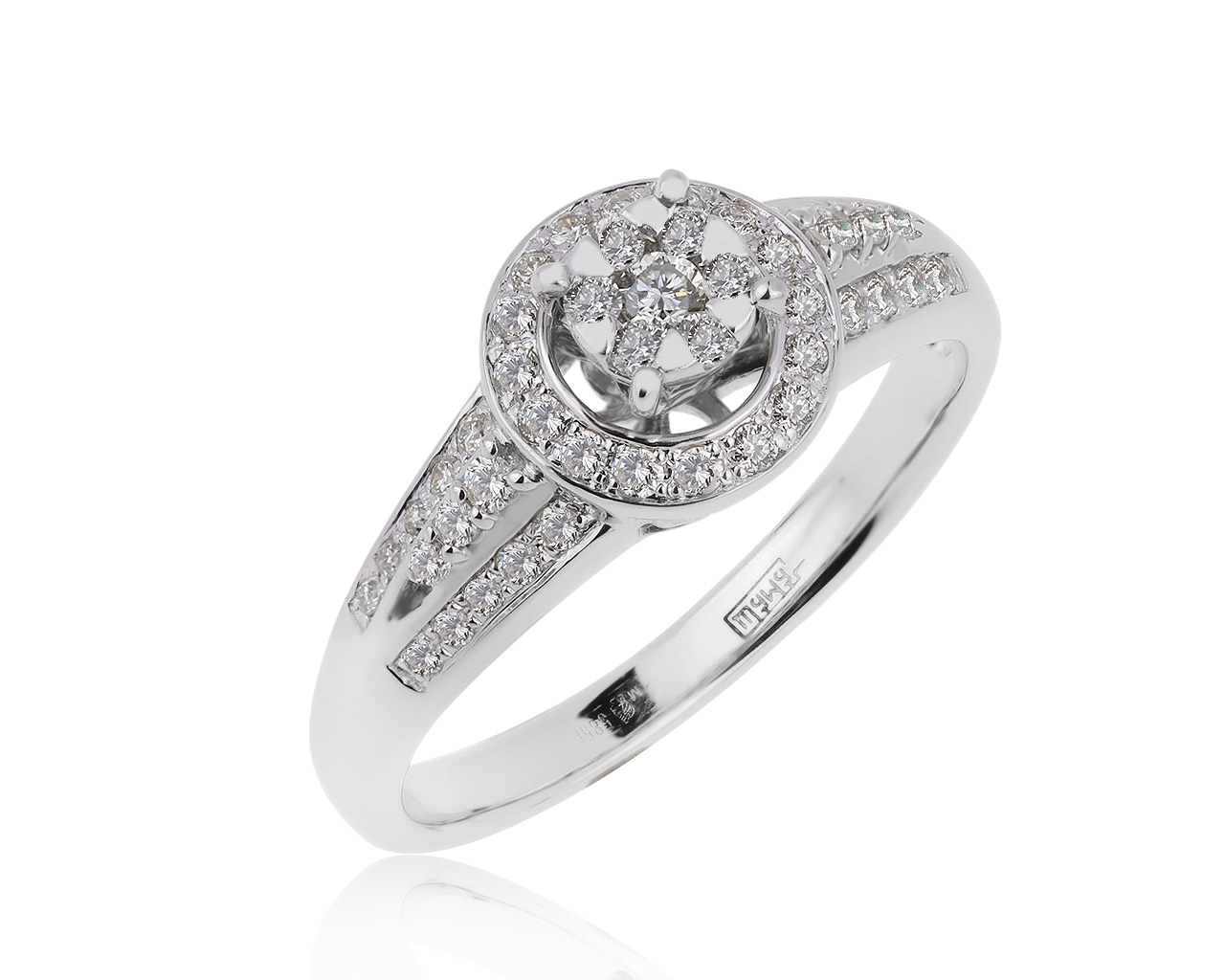 Нарядное золотое кольцо с бриллиантами 0.50ct 200620/15