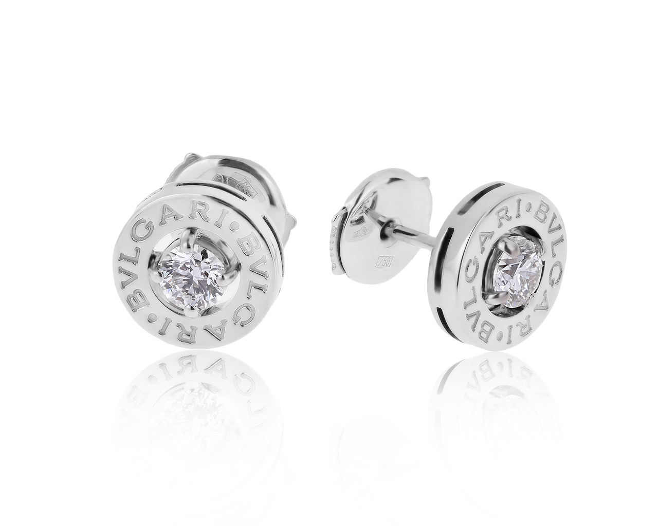 Оригинальные золотые серьги с бриллиантами 0.50ct Bvlgari