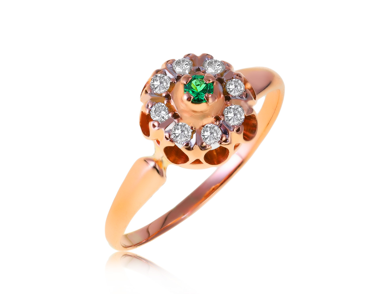 Притягательное золотое кольцо с бриллиантами 0.20ct 140620/18