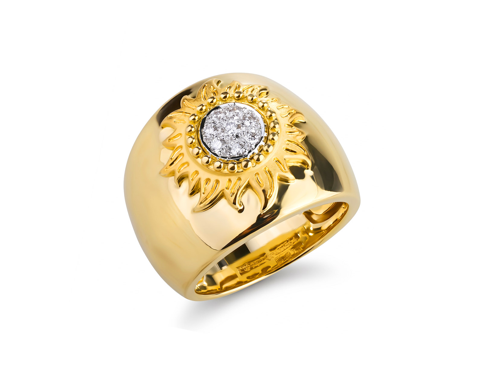Оригинальное золотое кольцо с бриллиантами 0.18ct Carrera y Carrera Sol y Sombra 310826/2