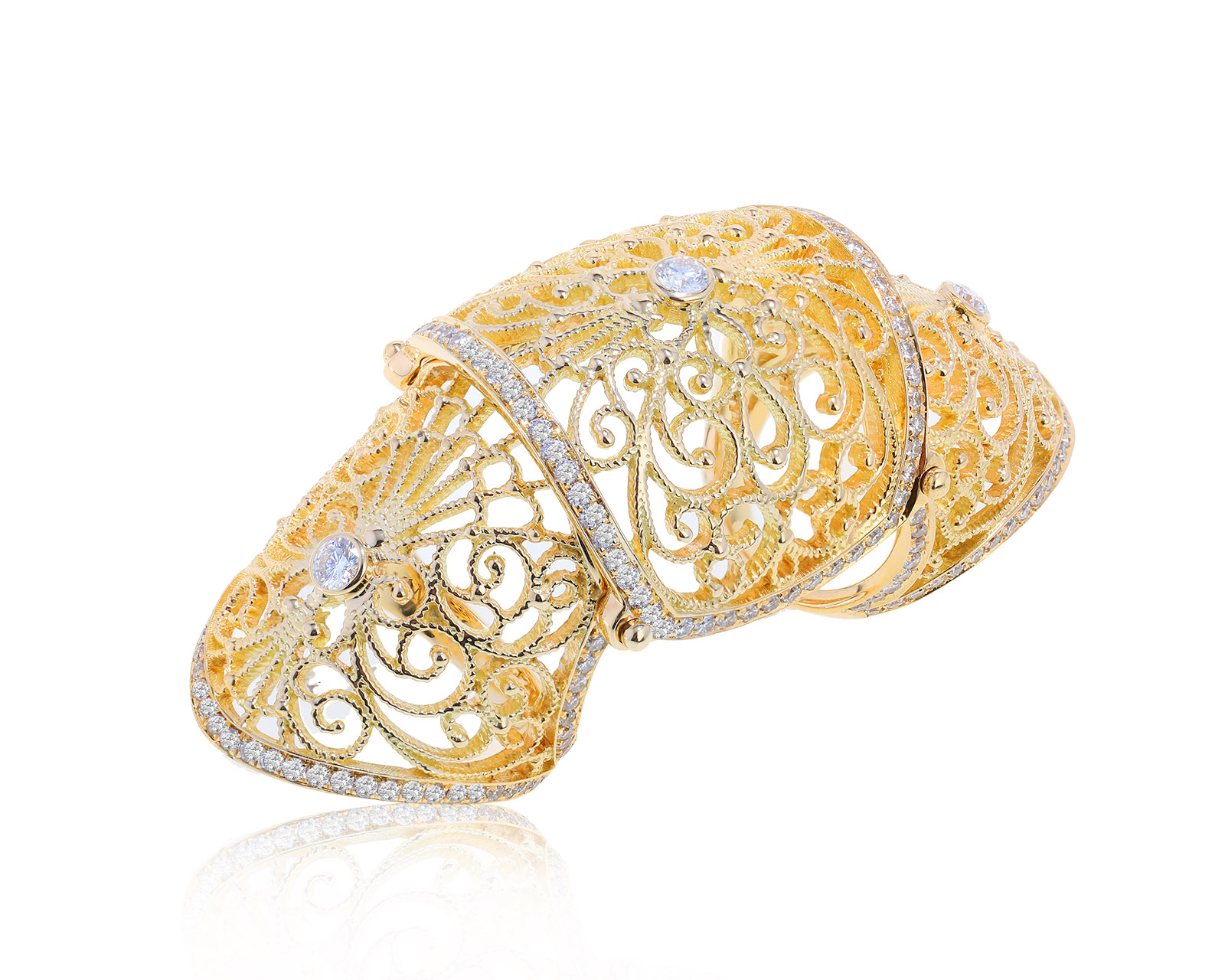 Оригинальное золотое кольцо с бриллиантами 2.13ct Yanush Gioielli