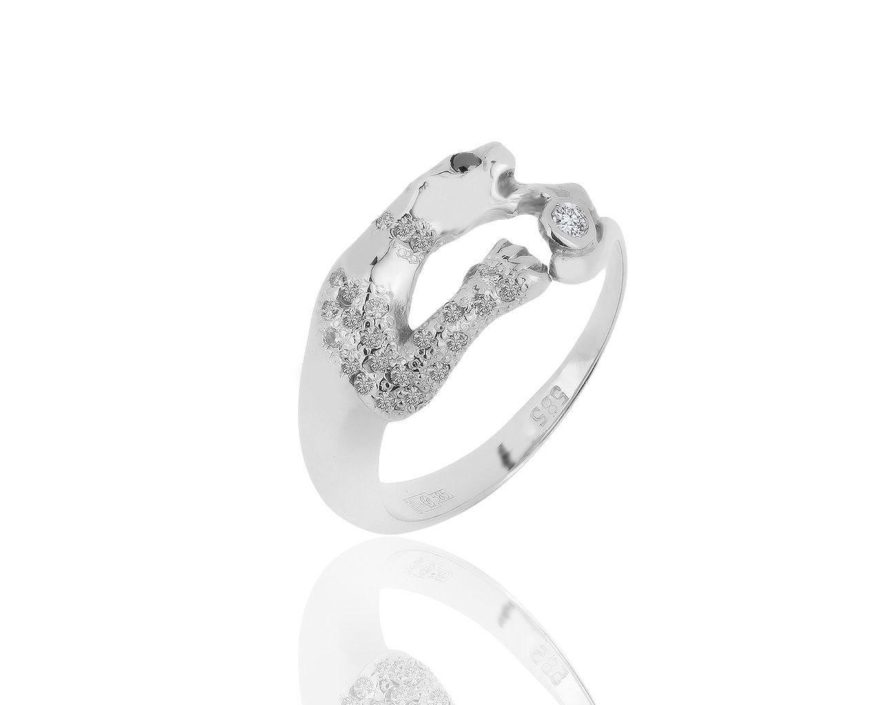 Фееричное золотое кольцо с бриллиантами 0.10ct 170619/5